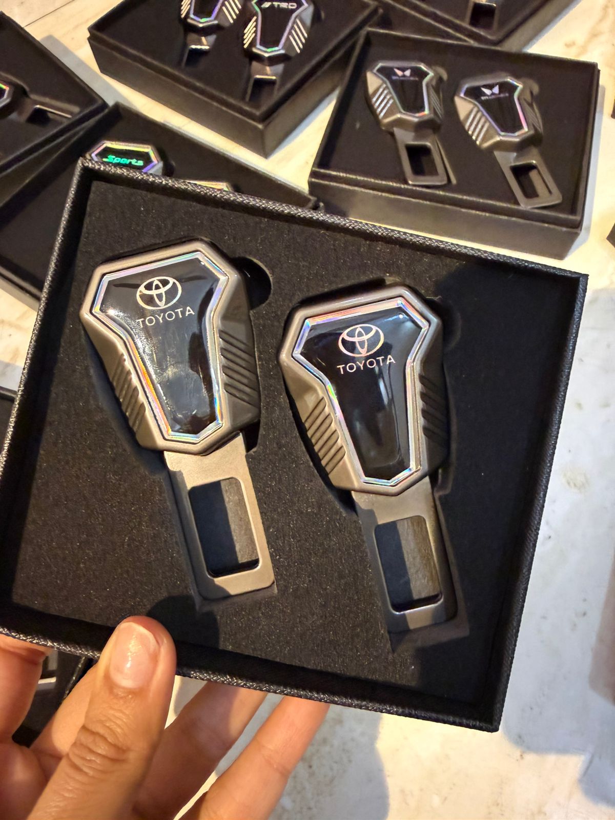 Caroxygen (2in1) Seat Belt Alarm Stopper Buckle & Holder (Pack of 2 )