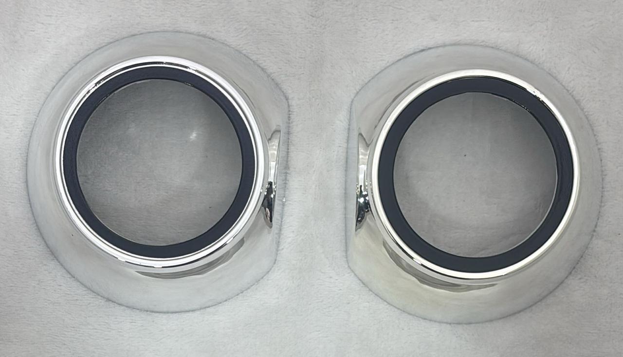 Car Projector Headlight Shrouds â€“ Chrome Finish | Universal Retrofit Shroud for Projector Lens, Stylish Headlight Modification Accessory