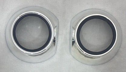 Car Projector Headlight Shrouds â€“ Chrome Finish | Universal Retrofit Shroud for Projector Lens, Stylish Headlight Modification Accessory