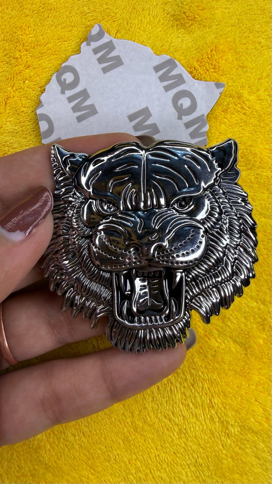 Caroxygen 3D Chrome Tiger Emblem Automotive Car, Bike Badges Logo Self Adhesive Sticker