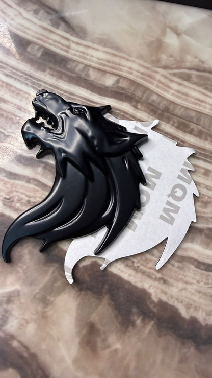 Caroxygen 3D Metal Wolf Emblem for Cars, Bikes & SUVs, Premium Gold Right Wolf Logo Sticker, Waterproof Self-Adhesive Metal Badge Decal, Universal Exterior Accessory