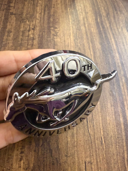 3D Metal 40TH Annivehsary Mustang STCIKER for CAR | Chrome Colour