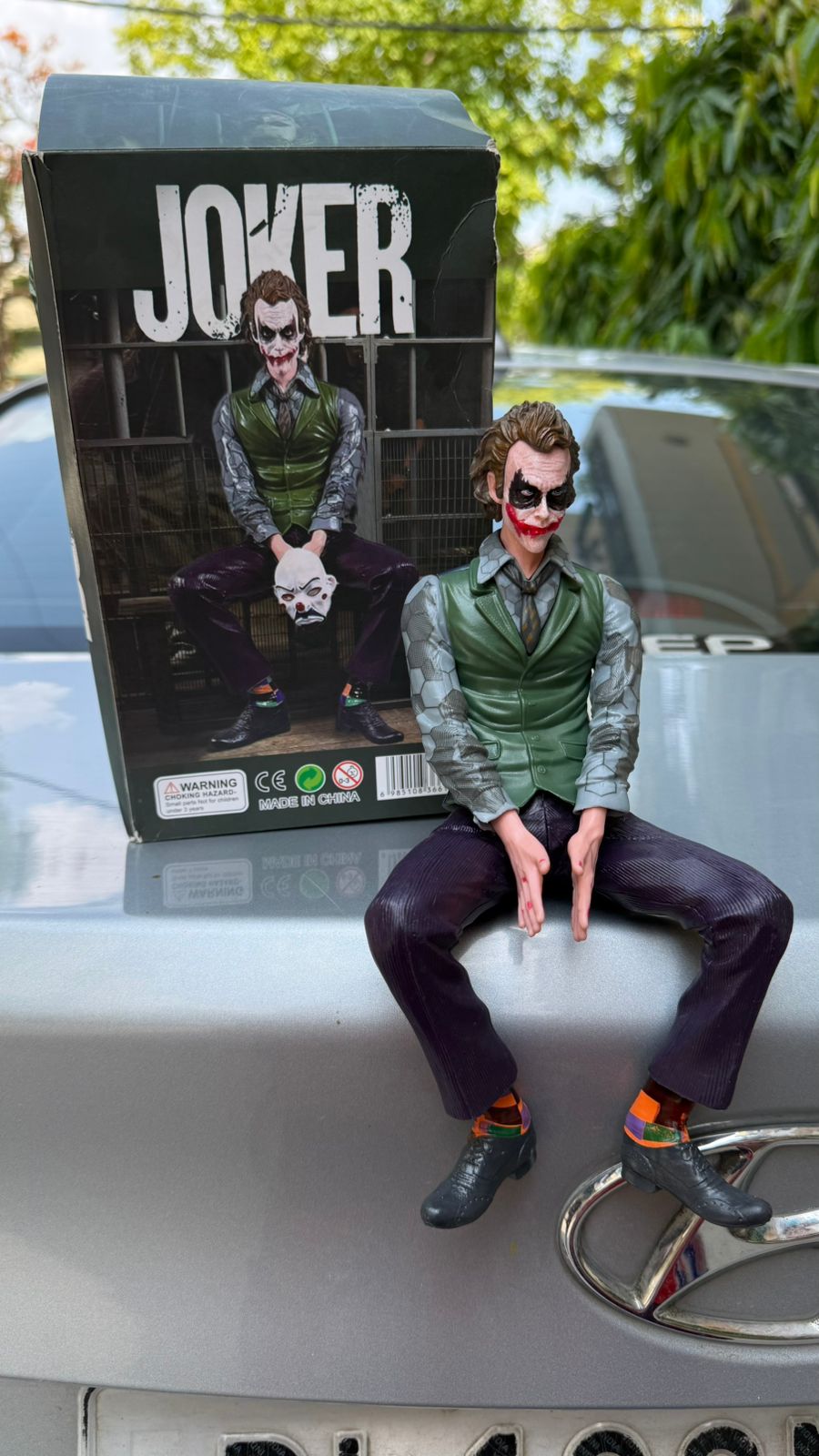 25 cm- Joker-Style Dashboard Bobblehead | Car Interior Decorative Figurine | High-Detail Action Figure for Desk, Home & Car Dashboard | Anti-Slip Base | Perfect Gift for Superhero & Movie Fans