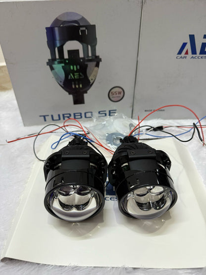 AES Turbo SE 55 watts bi-led headlight projector rainbow lens