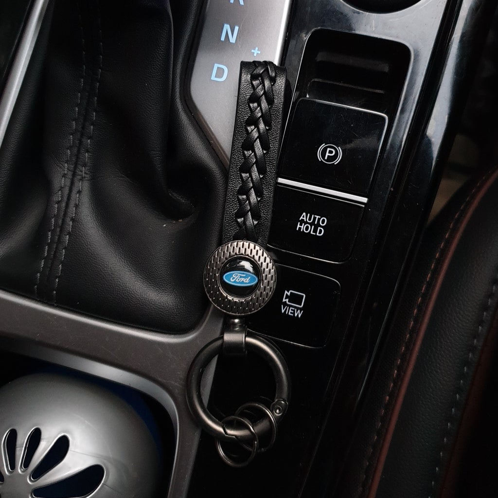 Leather Logo Car Key Chain - caroxygen