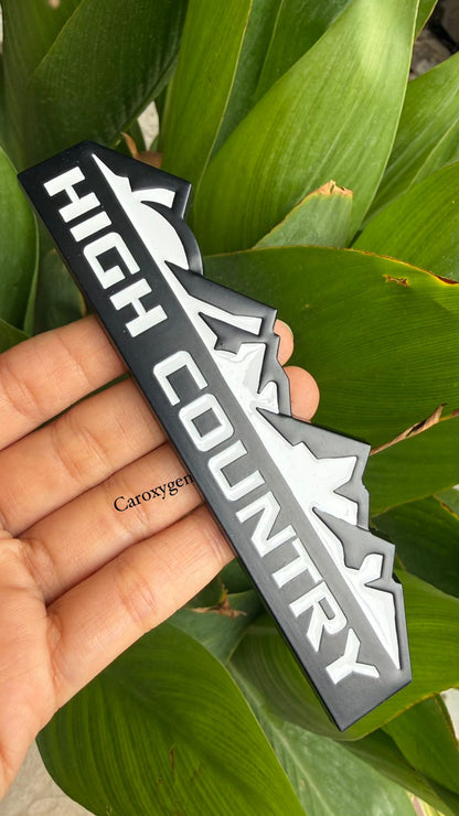 HIGH Country  Logo 12.5 x 2.8cm Car Bike Metal HIGH Country Logo Car Emblem Premium 3D Badge Auto Racing Sport Sticker Grand Tourer Decal