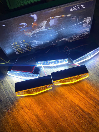 UFO Roof Marker Lights for Cars, Trucks, or SUV 4Ã—4 (3 Amber, 2 White)