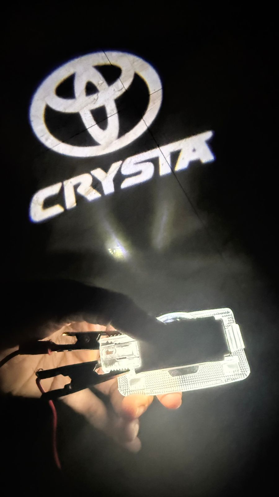 LED Welcome logo Entry Plug and Play Ghost Shadow Projector Car Door Light for Toyota Innova Crysta (White) - 2 Pieces