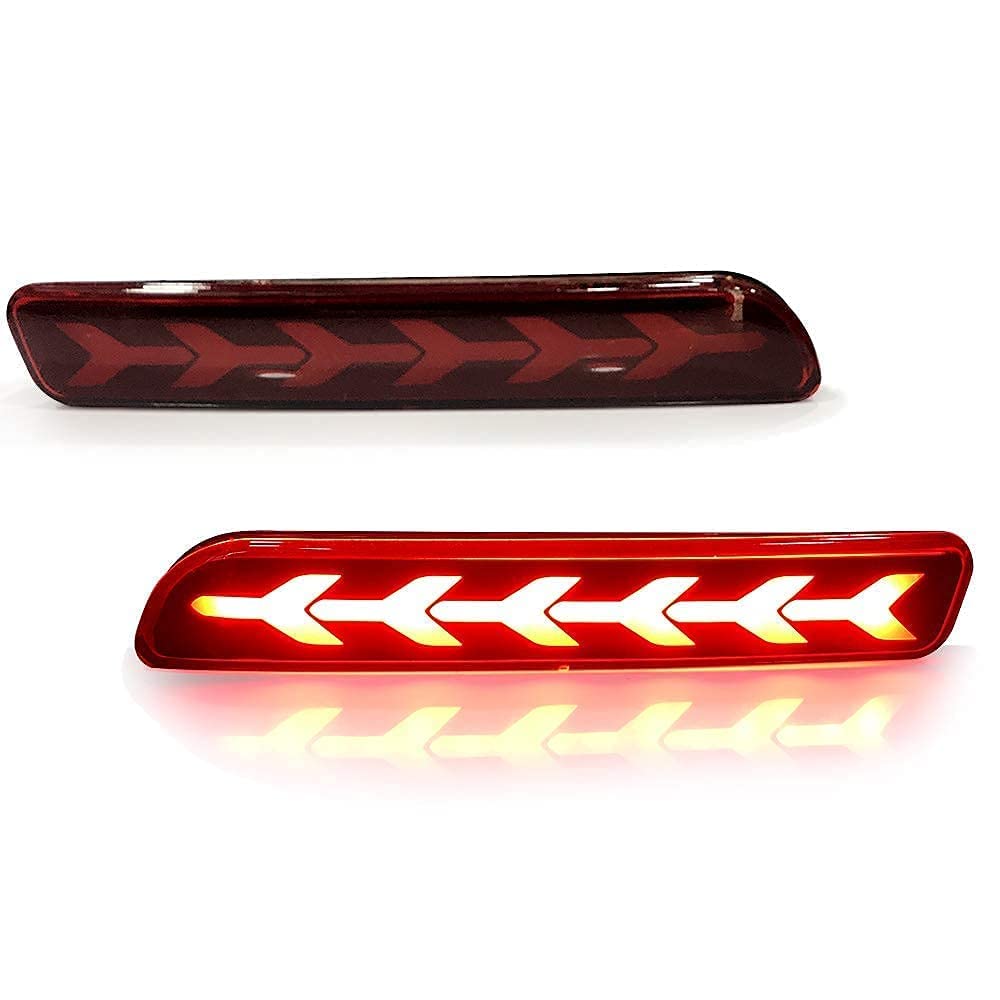 Car Reflector Led Brake Light for Bumper Rear, Back and Red- Suitable Maruti Suzuki Ertiga- 2 Pcs With Maruti Suzuki Baleno Breeza Ciaz Ertiga New Swift Dzire Scross Ritz SX4 (Random Design)