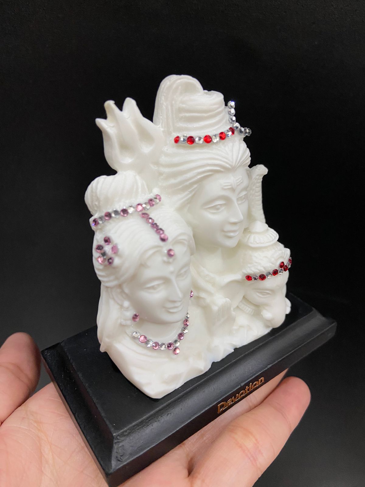 Shiv Parvati Ganesha Shiv PARIVAR Gift Statue Idol Showpiece Murti_White