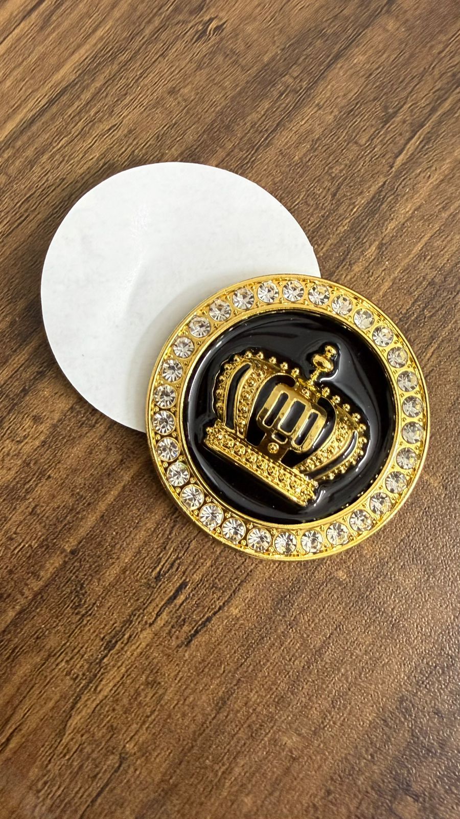 Luxury King Crown Car Sticker with Crystal Rhinestones | 3D Royal Emblem Badge | Size L-2,B-2 cm