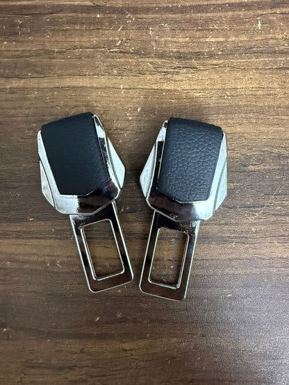 CAR SEAT BELT BUCKLE LEATHER PROTECTIVE COVER (2PCS) with Logo