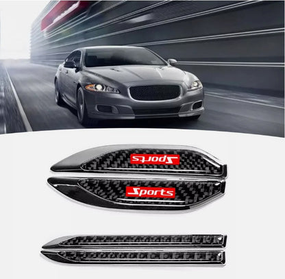 2Pcs Carbon Fiber Car Side Fender Air Wing Vent Cover Trim Stickers Accessories