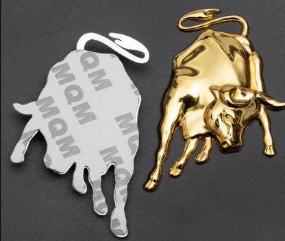 3D Metal Logo Car Stickers Badges Emblem Chrome Gold Bull Bull Universal Sail for Cars Trucks Motorcycles Car Decoration