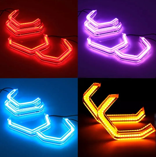 4PCS/Set RGB APP Angel Eyes LED Halo Rings 12V 24V Auto Car DRL Angel Eyes Led Headlights Car Accessories