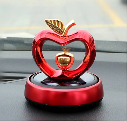 Apple car Solar Perfume Air freshener Car Fragrance Car Solar Rotating Perfume Dashboard Accessories car Organic Perfume(Red)