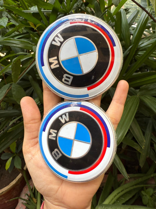 2x 50th Anniversary Front 82MM Rear 74MM For BMW Emblem Logo Badge 511481323275