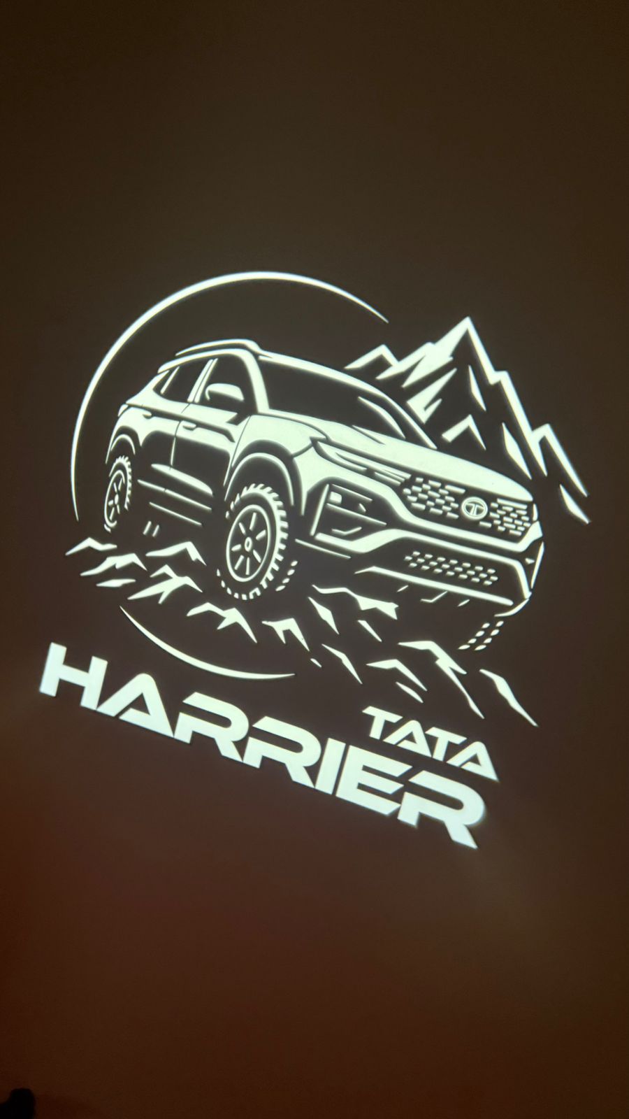 Cardi Car Door Logo Welcome Light for Tata Harrier, Wireless LED Ghost Shadow Projector Light