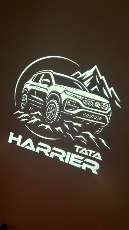 Cardi Car Door Logo Welcome Light for Tata Harrier, Wireless LED Ghost Shadow Projector Light