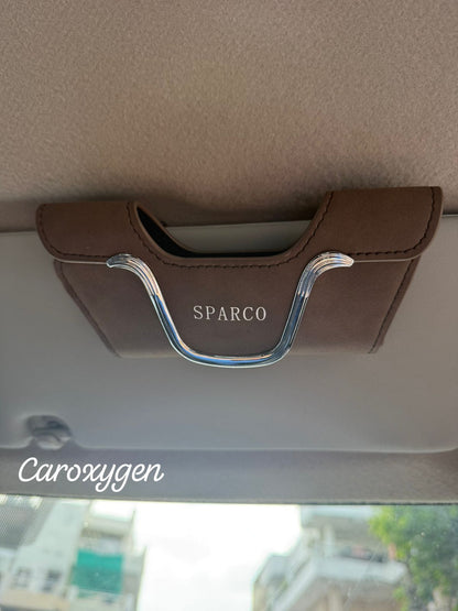 CarOxygen Leather Sun Glass Clip Sun Visor Car Eyeglasses Holder Universal for car and Vehicles