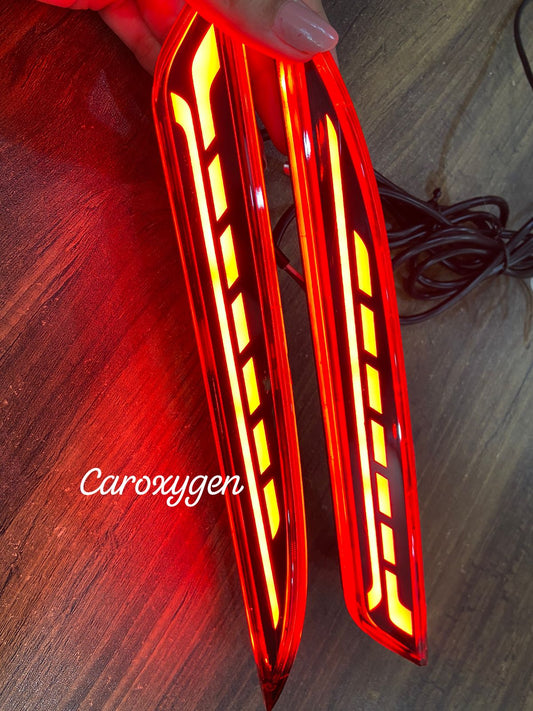 REAR BUMPER LED REFLECTOR WITH MATRIX RUNNING INDICATION FOR TATA ALTROZ SET OF 2PCS WITH FOUR WIRES