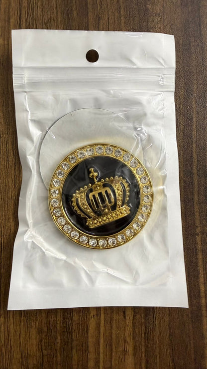 Luxury King Crown Car Sticker with Crystal Rhinestones | 3D Royal Emblem Badge | Size L-2,B-2 cm