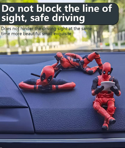 Deadpool Car Accessories, Ornament Action Figure, Car Marvel Interior Decoration Personality Anime DeadPool Action Mini Doll For Car Goods Car Interior Accessories Decoration