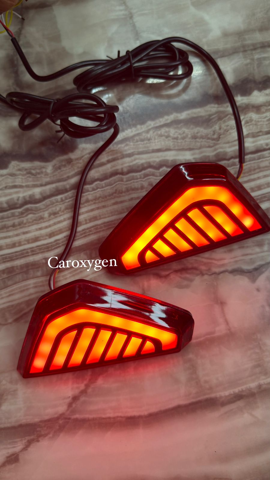 LED Rear Bumper Reflector Light for Hyundai Nexon Scanning with Matrix Running Light  (Set of 2)