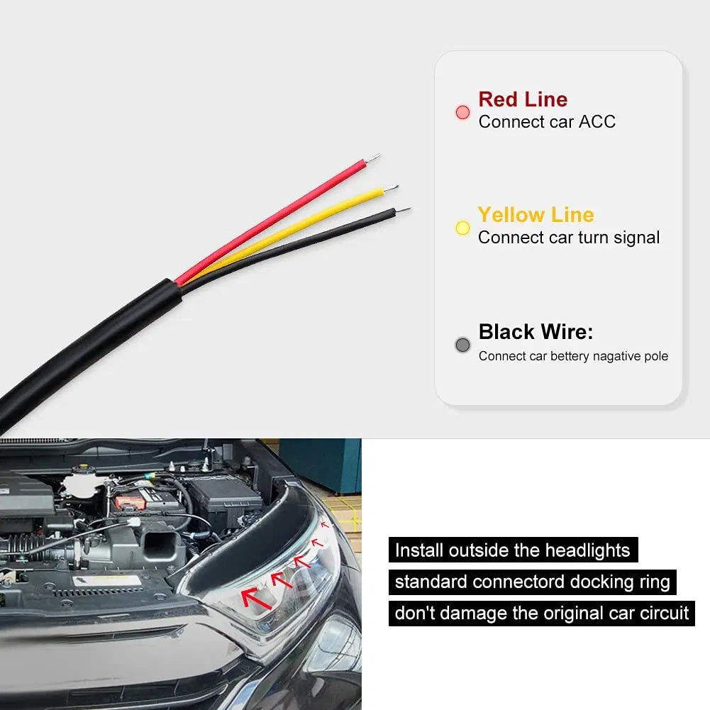 Caroxygen Flexible Car Led Light Strip, Dual Color 2 Pcs 60 Inches DRL LED Headlight Surface Strip Tube Light Daytime Running White & Amber Waterproof Switchback Sequential Lamp Turn Signal Light