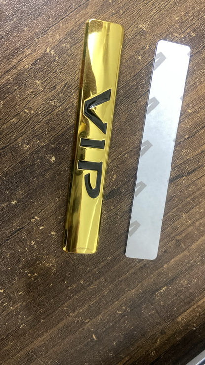 VIP Car Badge Emblem Sticker – Premium Chrome Finish 3D Metal Logo for Cars, SUVs, Bikes & Trucks