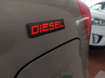 Diesel / Petrol Car Badge 3D Logo Metal Emblem Automotive Sticker Decal Flexes to Cars, Motorcycles, Laptops, Windows, Any Smooth Surface 7.5 cm X 2 cm Black & Red