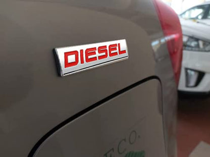 Diesel / Petrol Car Badge 3D Logo Metal Emblem Automotive Sticker Decal Flexes to Cars, Motorcycles, Laptops, Windows, Any Smooth Surface 7.5 cm X 2 cm Black & Red