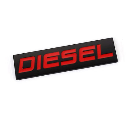 Diesel / Petrol Car Badge 3D Logo Metal Emblem Automotive Sticker Decal Flexes to Cars, Motorcycles, Laptops, Windows, Any Smooth Surface 7.5 cm X 2 cm Black & Red