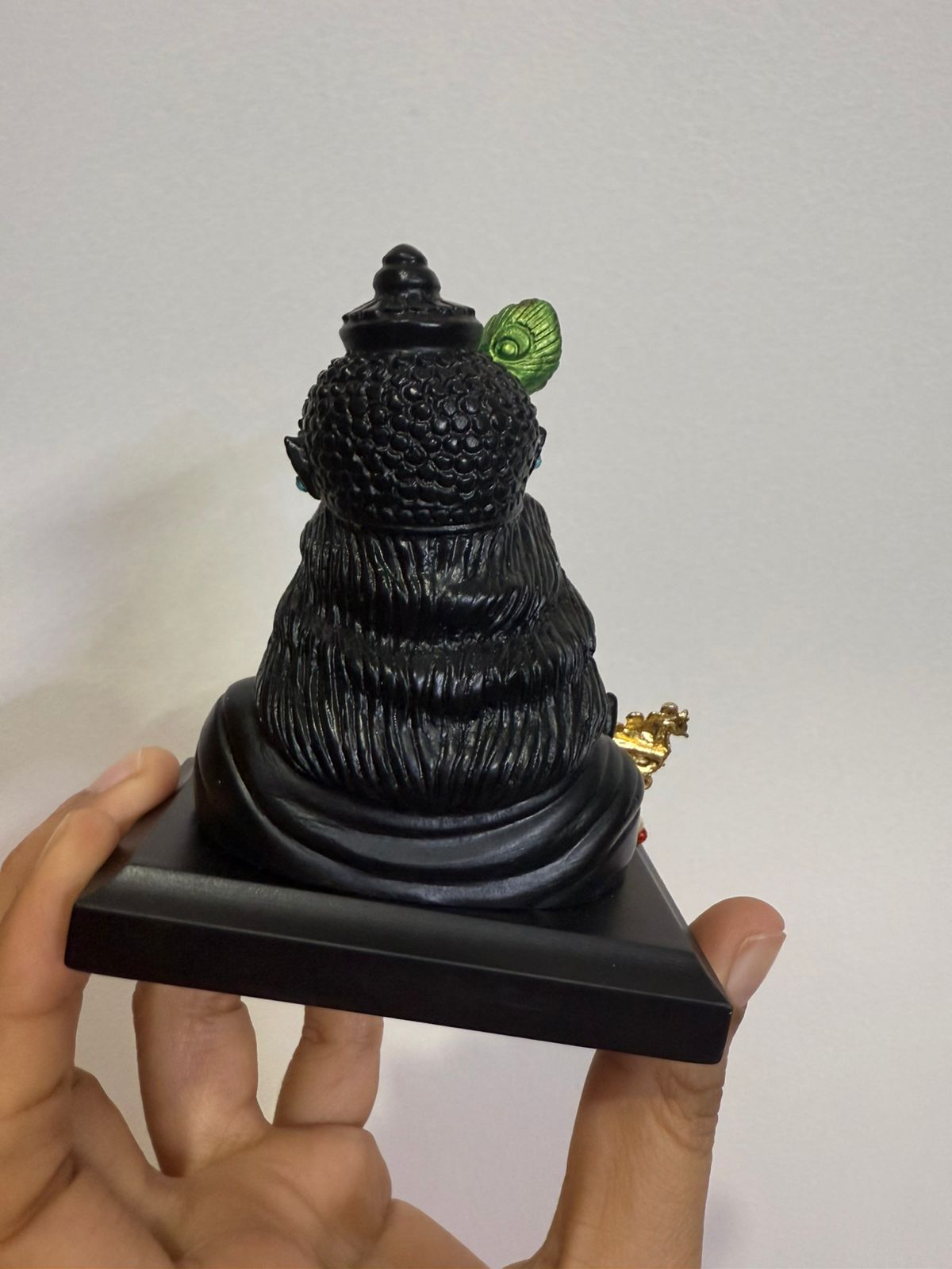 Ride2joy Black Lord Krishna Car Dashboard Idol Decorative Showpiece - 10 cm (Marble, Black)