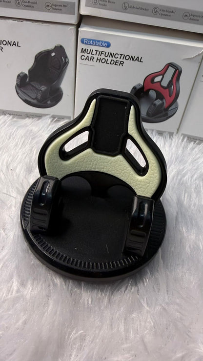 Rotatable Multifunctional Car Mobile Holder | 360° Adjustable Dashboard Phone Stand | Universal Smartphone Mount for Car Size-79x79x72mm