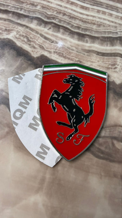Farari Car Style Horse Emblem Sticker | Metal Shield Badge for Car & Bike | Premium Fender Logo Decal | Waterproof & Scratch Resistant | Universal Fit