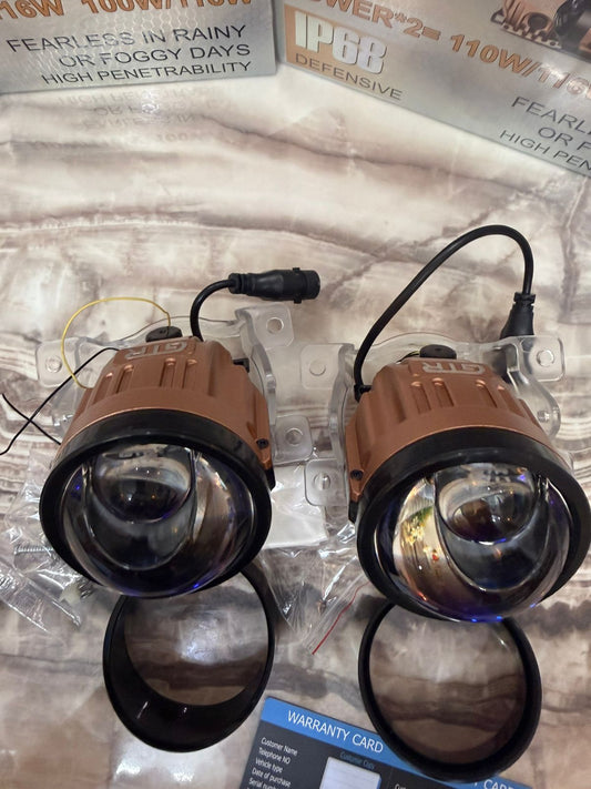 GTR 302M 3.0 Inch Bi-LED Fog Lamp - Gold Edition 2025 | Blue Lens | IP69 Waterproof | 110W High Power