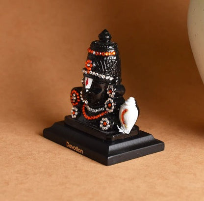 Tirupati Balaji Idol | Lord Venkateswara Idol (ID-84) Black Gold Metal Statue for Car Dashboard | Home DÃ©cor | Mandir Pooja Murti | Temple Puja | Office Table Showpiece