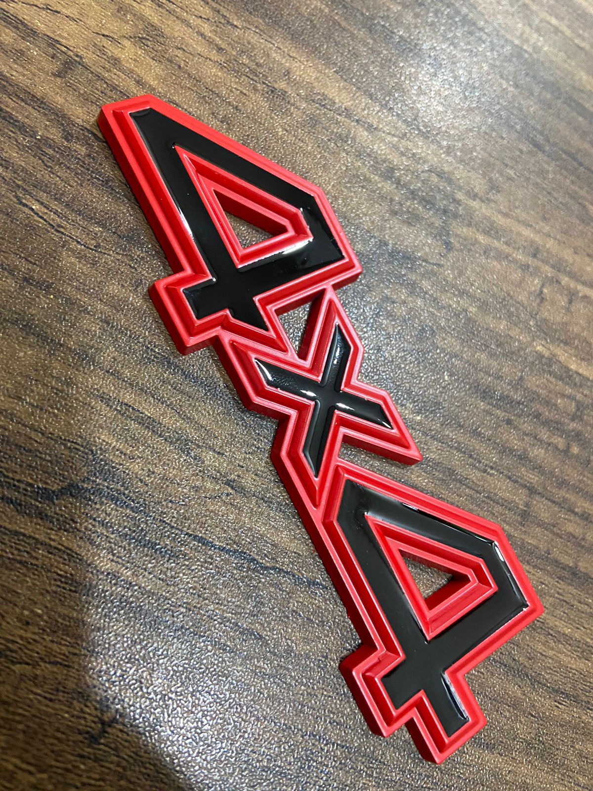 3D Metal 4X4 Four-Wheel Drive Car Sticker Emblem Badge For Universal Cars (Red Black)