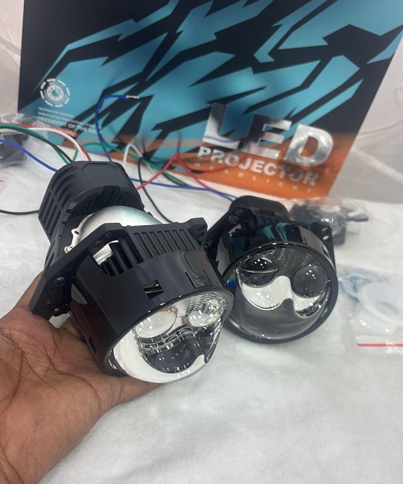 AES LED Projector Headlight Bi LED Lans fog lamp universal fit for car motorcycle - 3inch