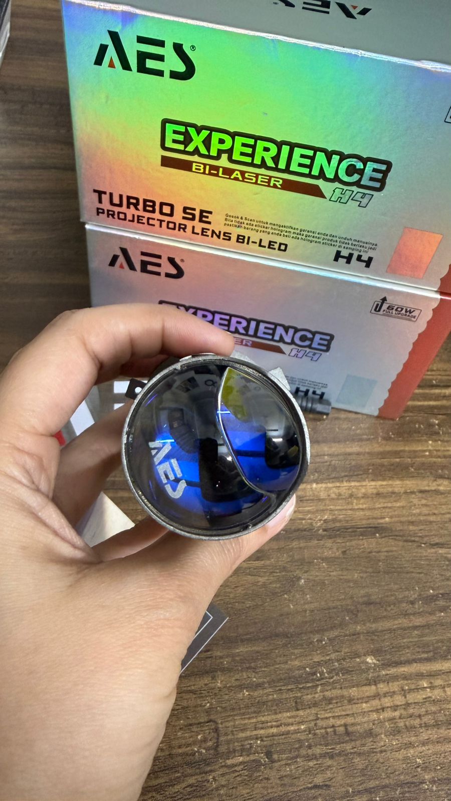 AES Experience Bi-Laser H4 Turbo SE Projector Lens (1 Pcs )  Bi-LED Headlight | 60W Full Upgrade | High Brightness Car/Motorcycle Light