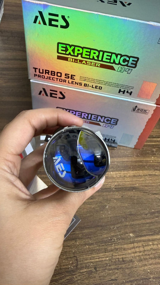 AES Experience Bi-Laser H4 Turbo SE Projector Lens (1 Pcs )  Bi-LED Headlight | 60W Full Upgrade | High Brightness Car/Motorcycle Light