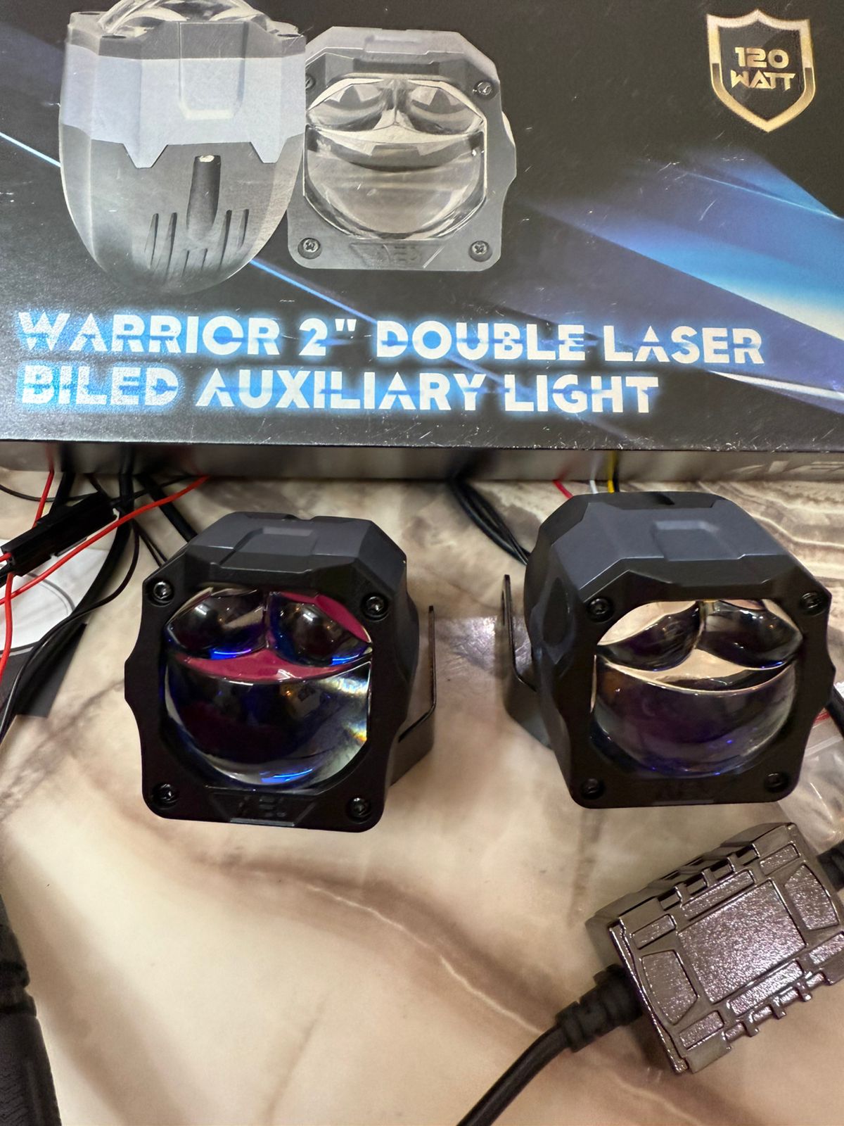 Aes Warrior 2" Double Laser Bi-LED Auxiliary Light- 120 watt - 1 Year Waranty