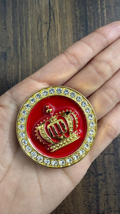 Luxury King Crown Car Sticker with Crystal Rhinestones | 3D Royal Emblem Badge | Size L-2,B-2 cm