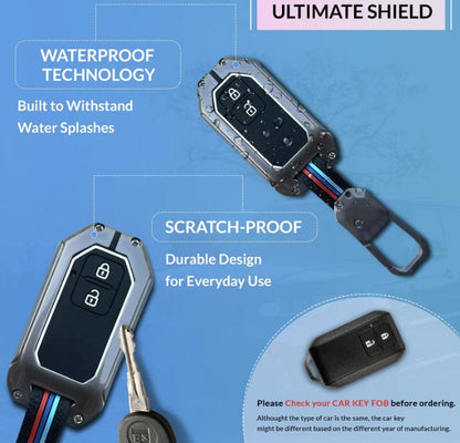 Metal Alloy Car Key Cover for Maruti Suzuki Swift,Baleno,Wagonr,Alto,Grand Vitara,Brezza,Dzire,Ertiga,Celerio,Spresso,Ignis,Ciaz,Scross,XL6,Fronx,Jimny (SZK-D2)