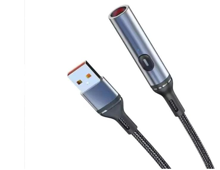 in 1 USB Data Cable with a C-Type Port, Lightning Port and Cigarette Lighter | 120W Compatible | Threaded Cable |