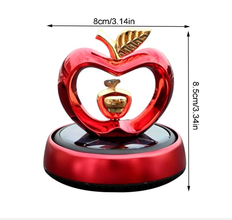 Apple car Solar Perfume Air freshener Car Fragrance Car Solar Rotating Perfume Dashboard Accessories car Organic Perfume(Red)