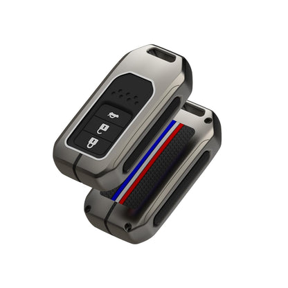 Caroxygen Metal Silicon Key Cover Compatible with Honda City, Civic, ,Elevate, Jazz, Amaze, CR-V, WR-V, 3 Button Smart Key