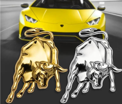 3D Metal Logo Car Stickers Badges Emblem Chrome Gold Bull Bull Universal Sail for Cars Trucks Motorcycles Car Decoration