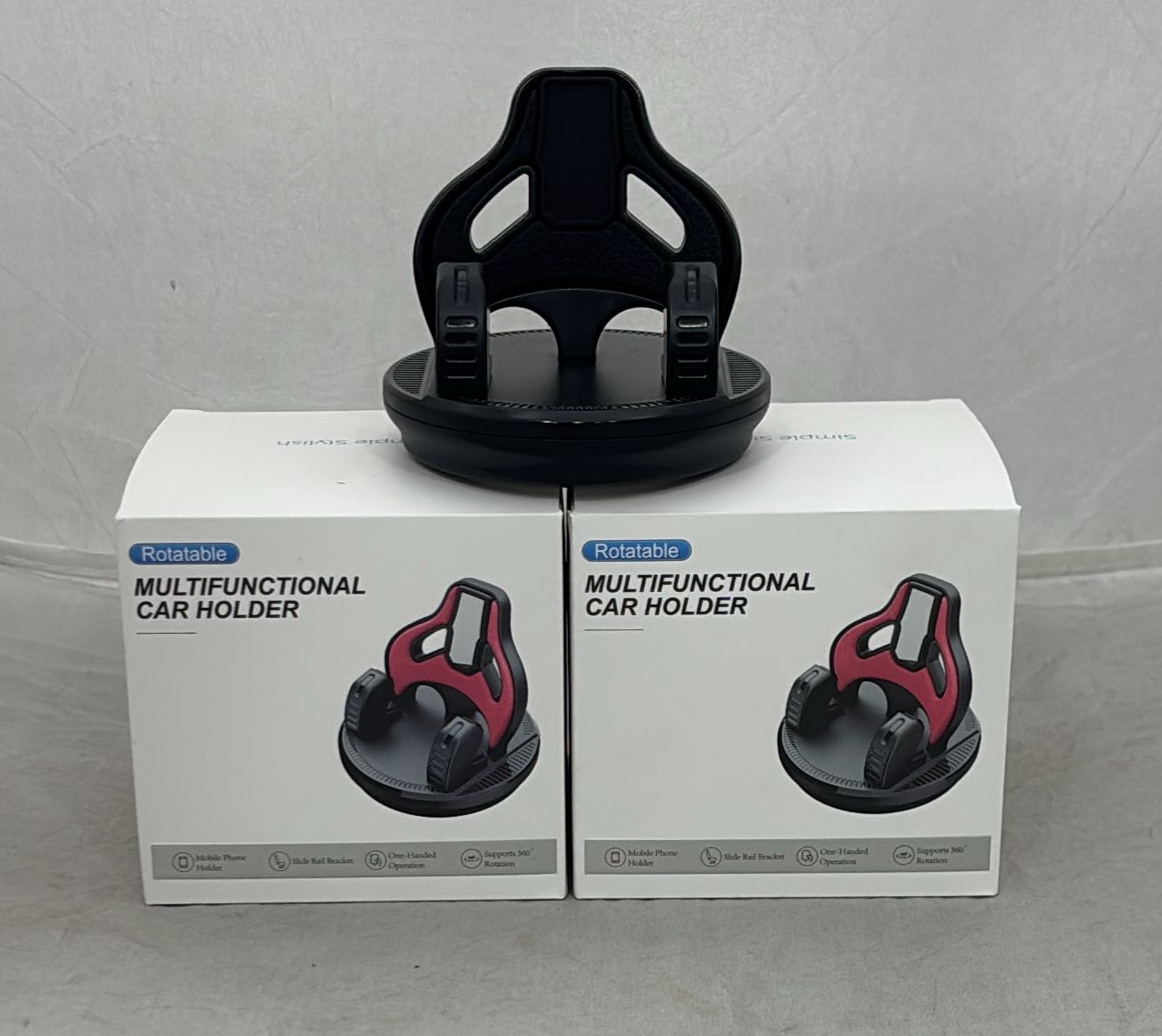 Rotatable Multifunctional Car Mobile Holder | 360° Adjustable Dashboard Phone Stand | Universal Smartphone Mount for Car Size-79x79x72mm